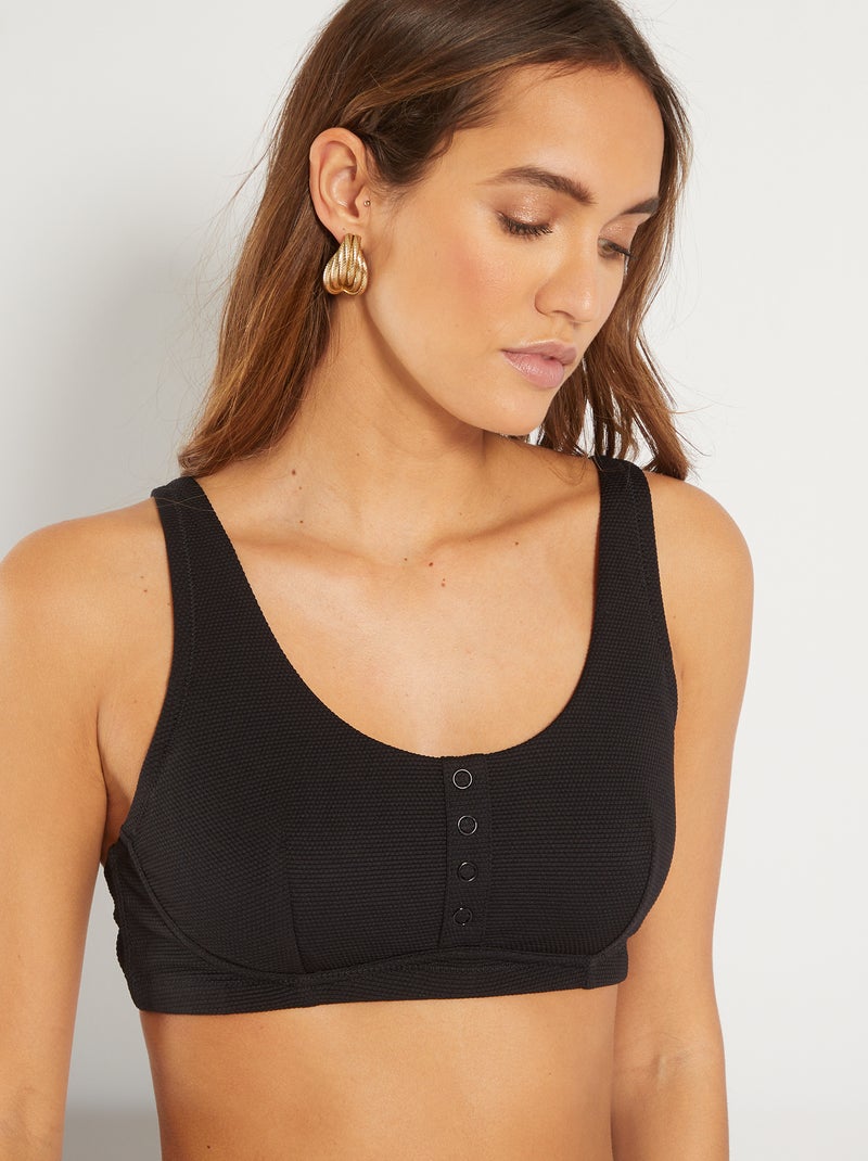 Top de biquíni pós-operatório Preto - Kiabi
