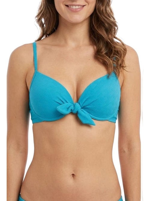 Top de biquíni push up turquesa para mulher sun project - Kiabi Top de biquíni push up turquesa para mulher sun project - Kiabi