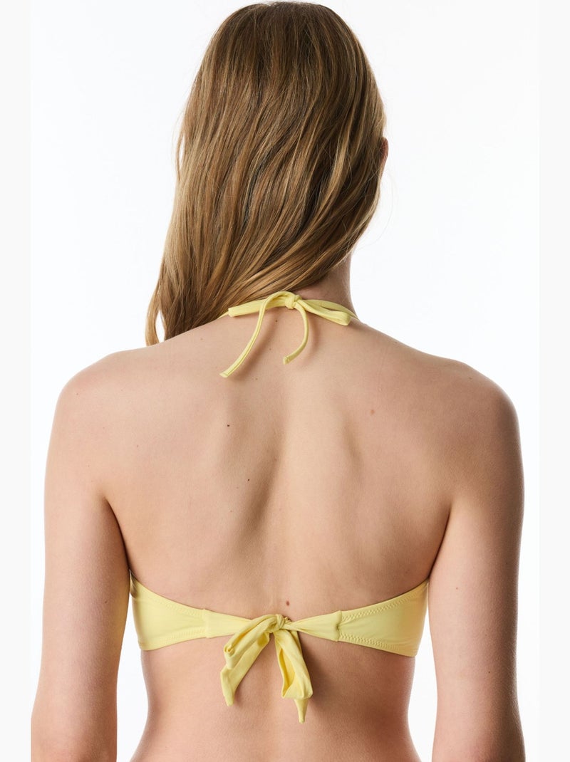Top de biquíni sem alças penti Amarelo-limão - Kiabi