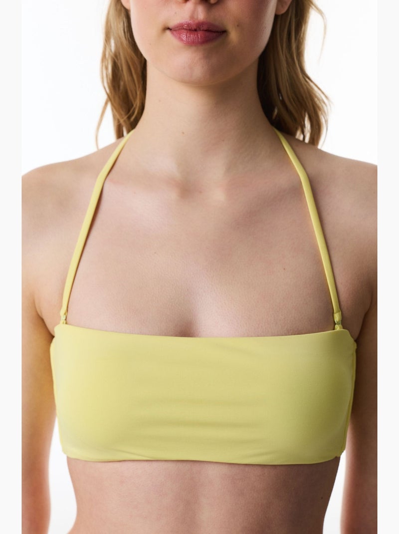 Top de biquíni sem alças penti Amarelo-limão - Kiabi