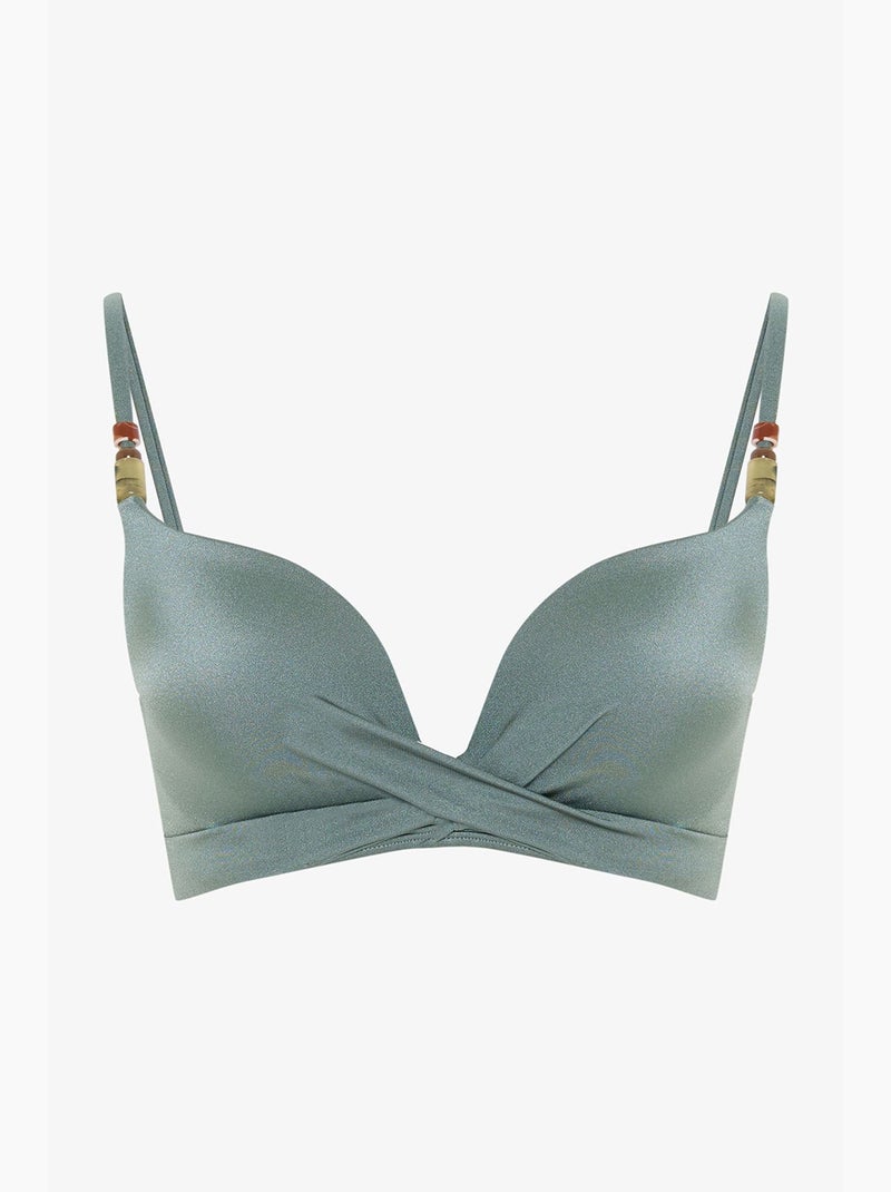 Top de biquíni silves push up penti Verde - Kiabi