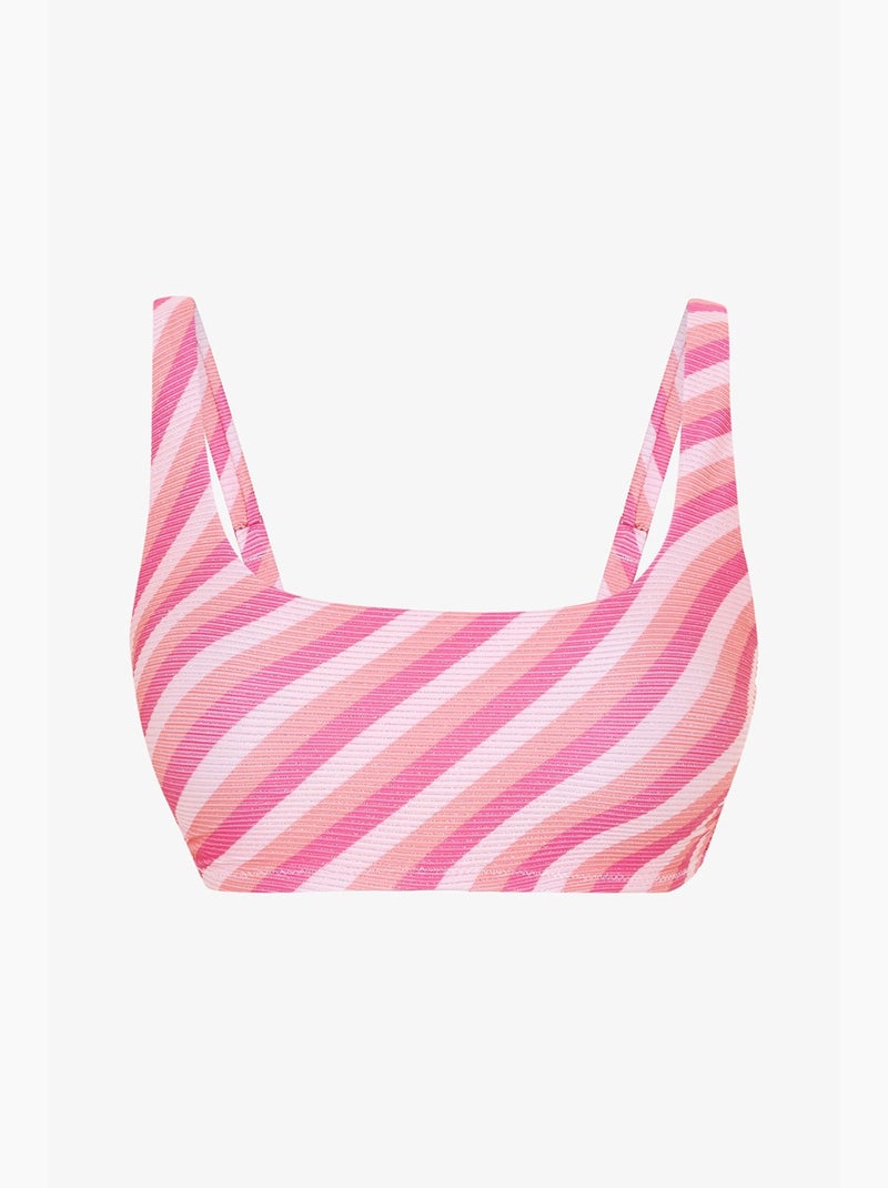 Top de biquíni sura às riscas penti Rosa/Branco - Kiabi