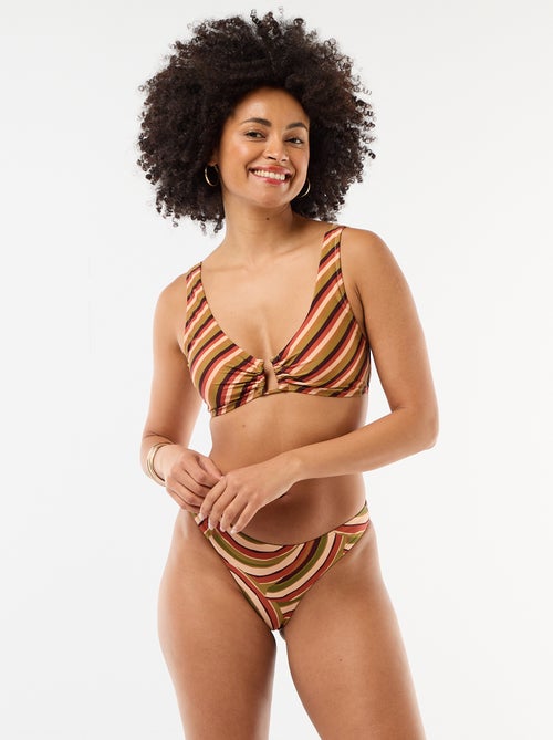 Top de biquíni triângulo em microfibra com estampado - Kiabi