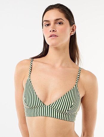 Top de biquíni triângulo estampado reversível