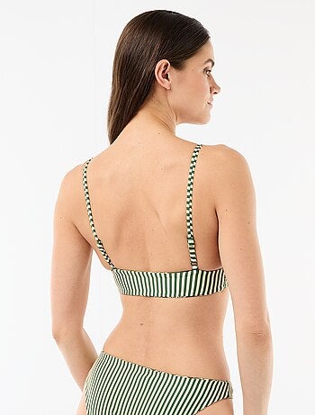 Top de biquíni triângulo estampado reversível