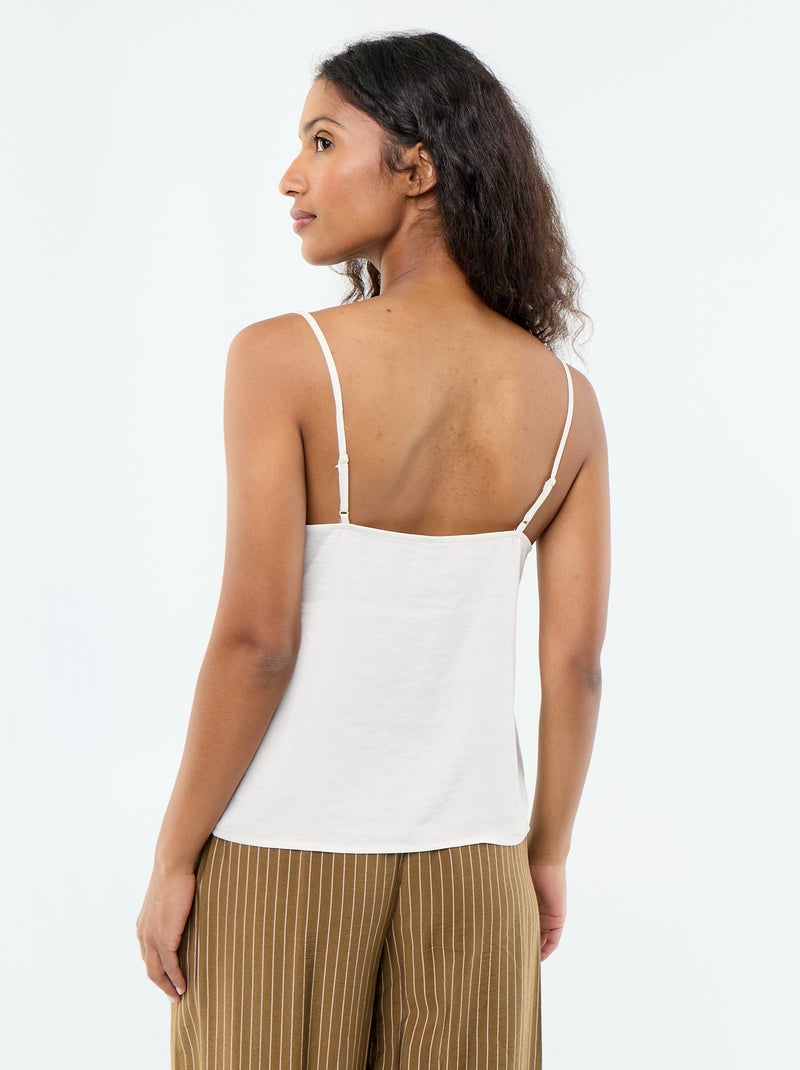 Top de cetim com renda Bege - Kiabi