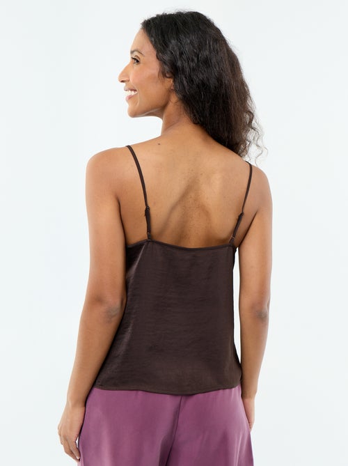 Top de cetim com renda - Kiabi