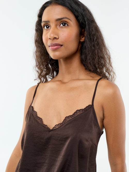 Top de cetim com renda - Kiabi