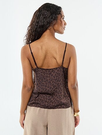 Top de cetim com renda