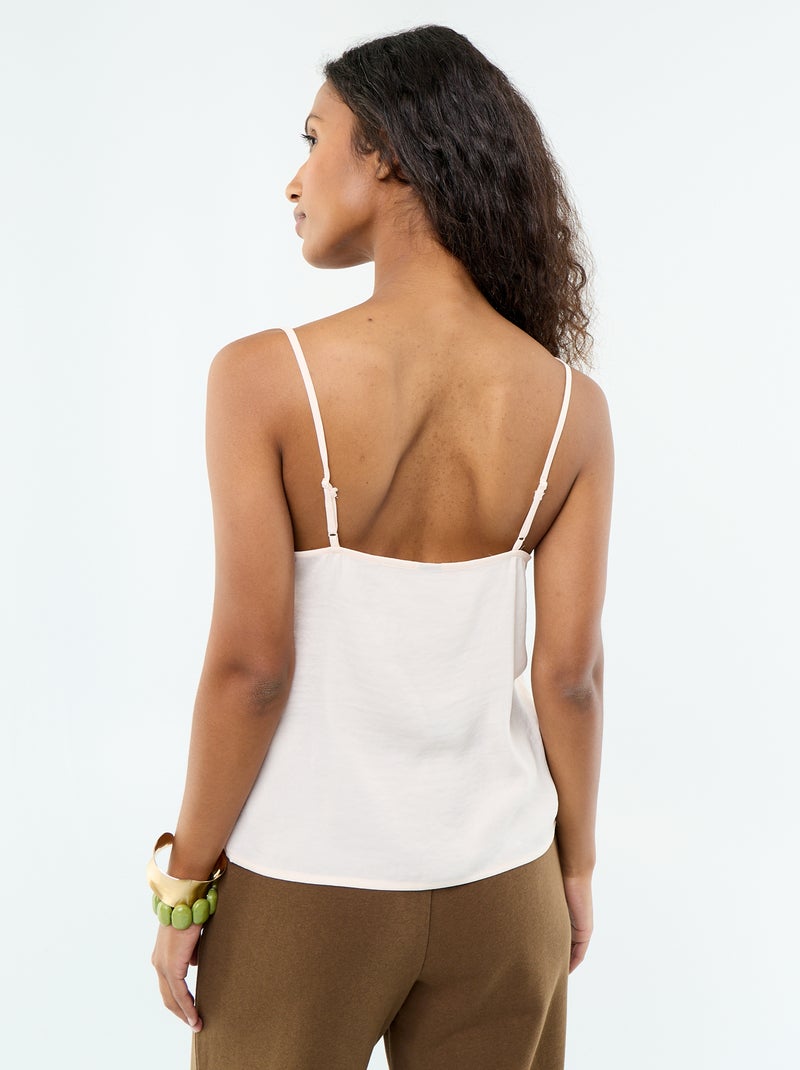 Top de cetim com renda Rosa - Kiabi