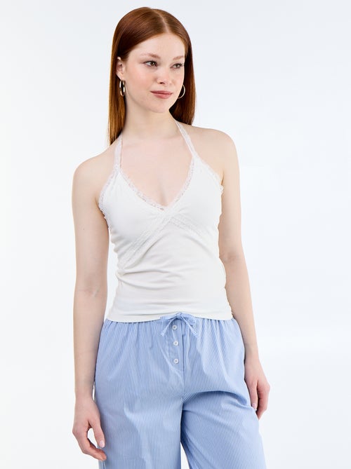 Top de costas nuas com renda - Kiabi