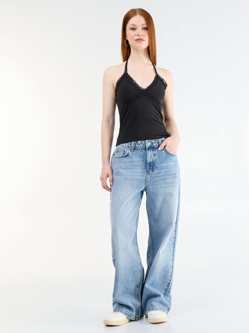 Top de costas nuas com renda - Kiabi