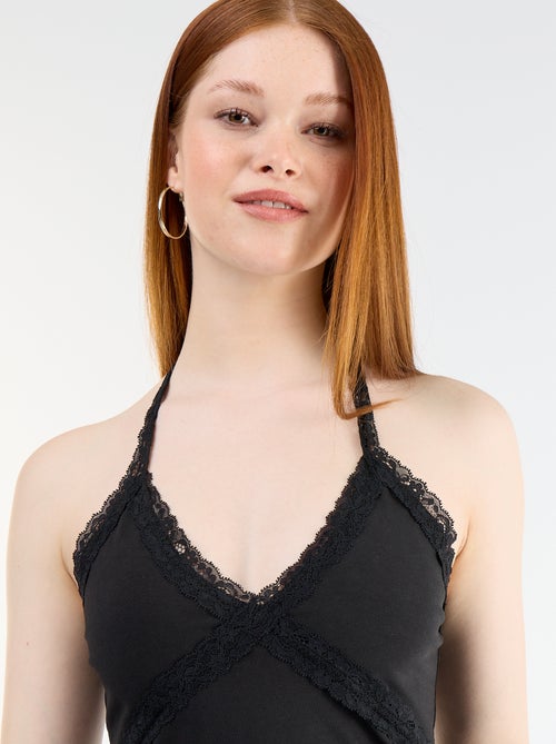 Top de costas nuas com renda - Kiabi