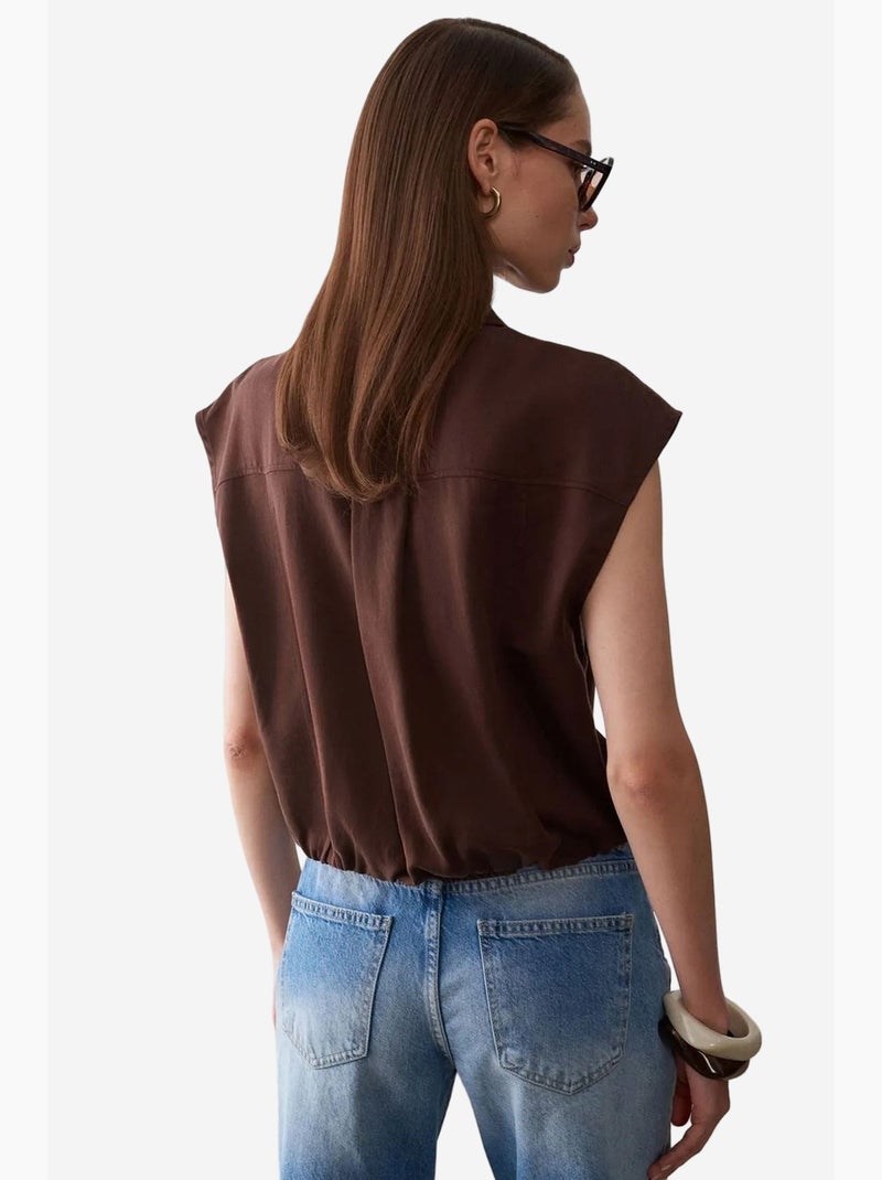 Top de crepe lyocell dilvin Castanho - Kiabi