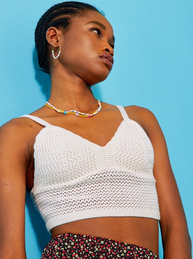 Top de croché BRANCO - Kiabi