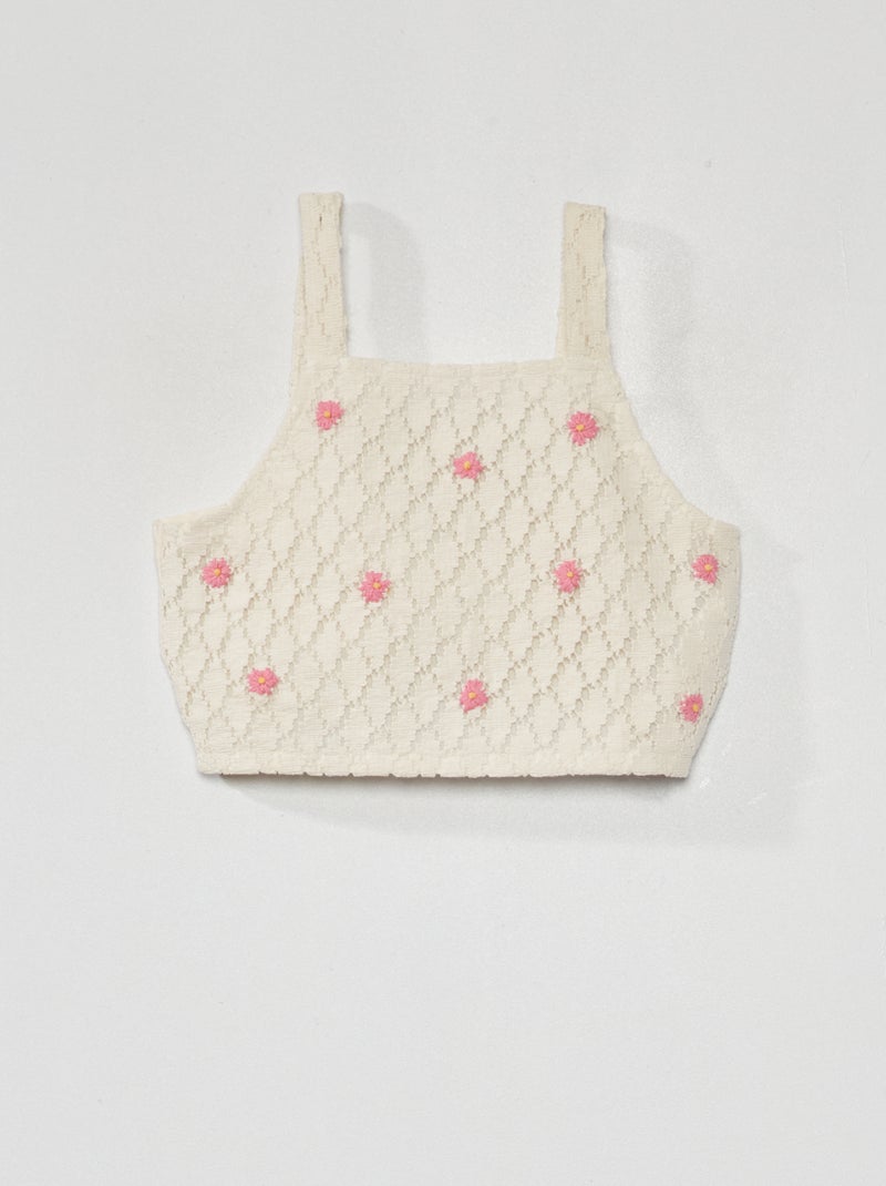Top de croché BRANCO - Kiabi