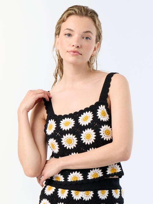 Top de croché com padrão - Kiabi