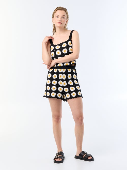 Top de croché com padrão - Kiabi