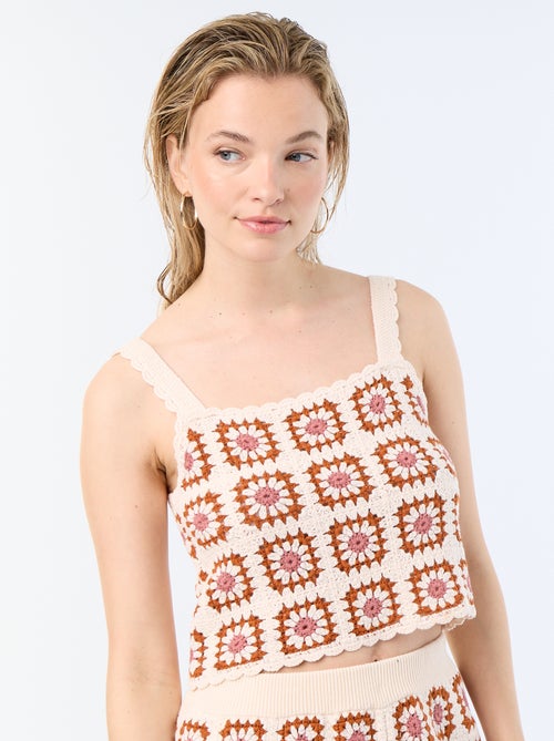 Top de croché com padrão - Kiabi