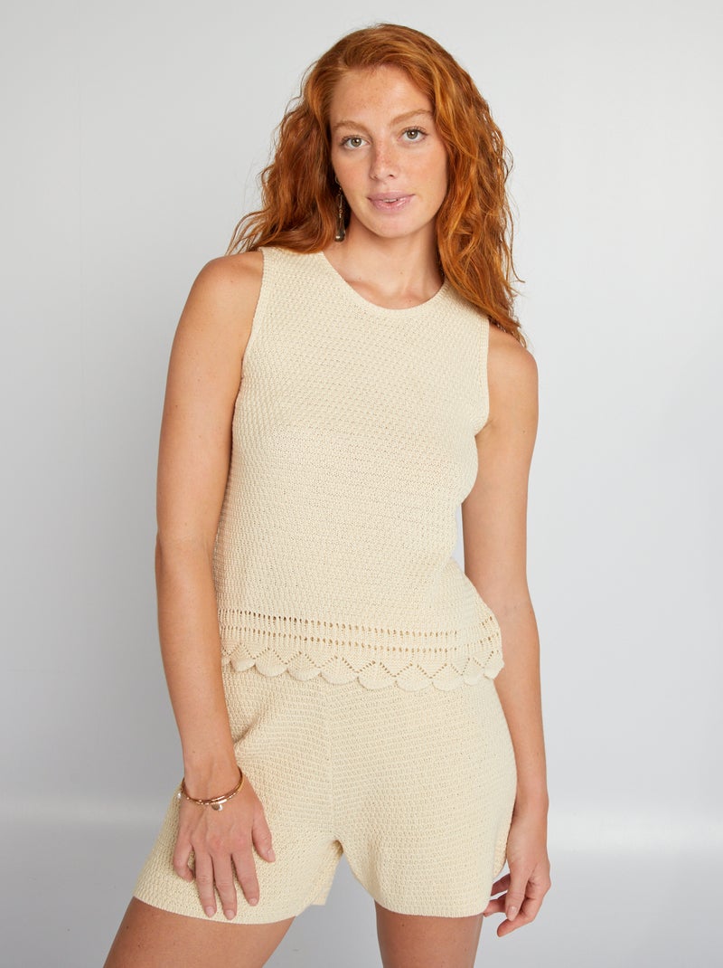 Top de croché 'JDY' BEGE - Kiabi