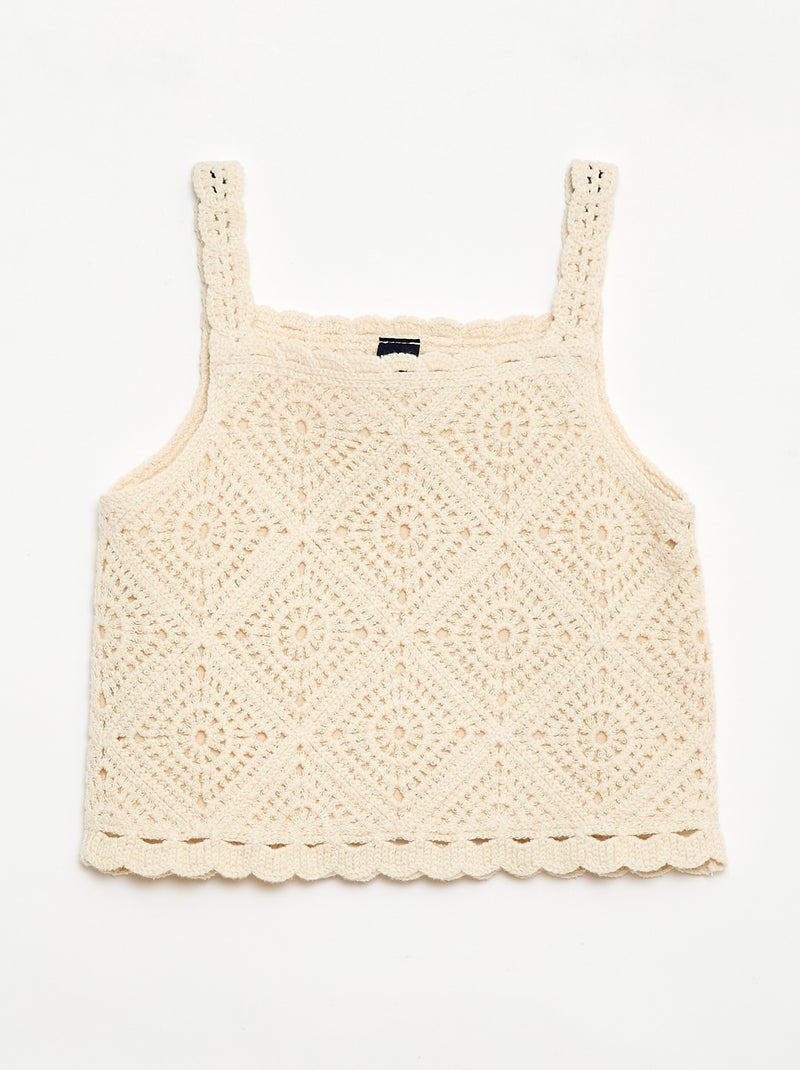 Top de croché liso Cru - Kiabi