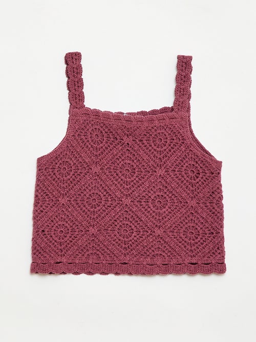 Top de croché liso - Kiabi