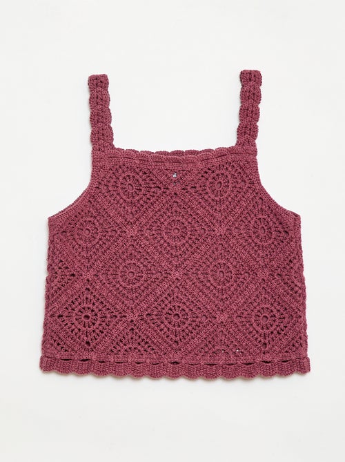 Top de croché liso - Kiabi