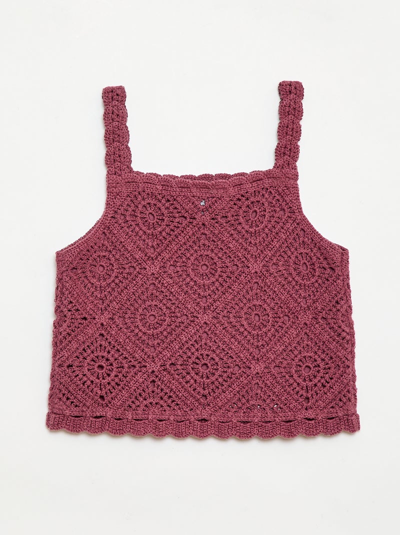 Top de croché liso Violeta - Kiabi