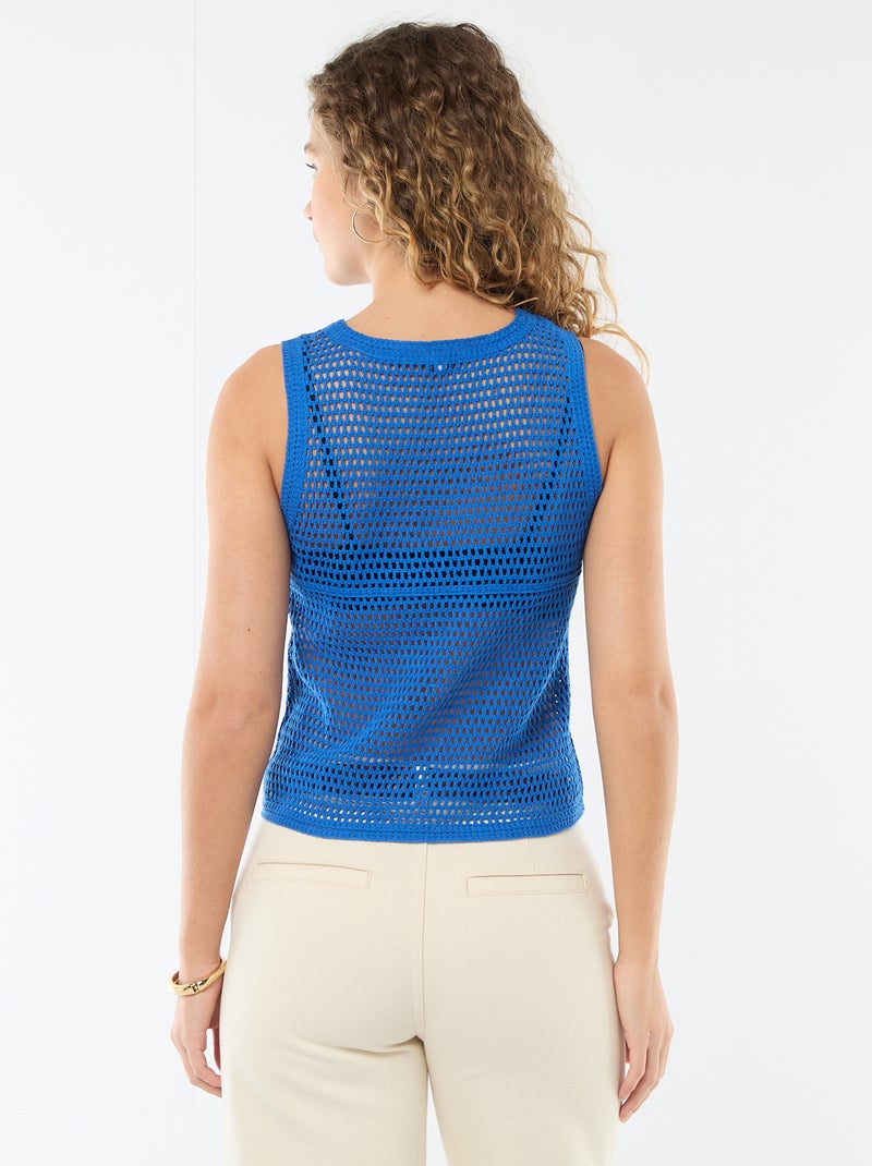 Top de crochê sem mangas Azul - Kiabi