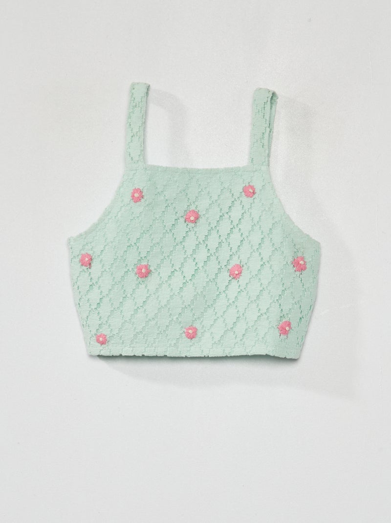 Top de croché Verde - Kiabi