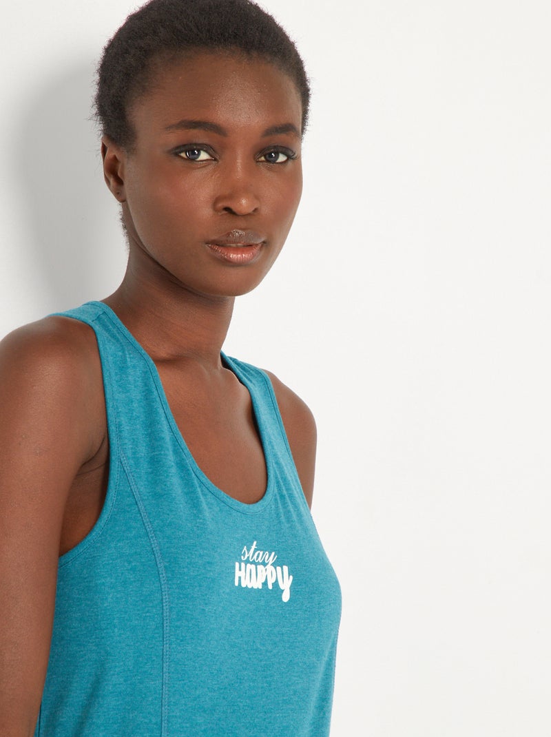 Top de desporto em jersey Azul - Kiabi