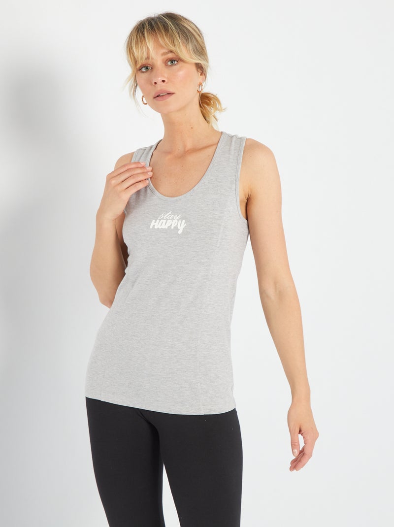 Top de desporto em jersey Cinza - Kiabi