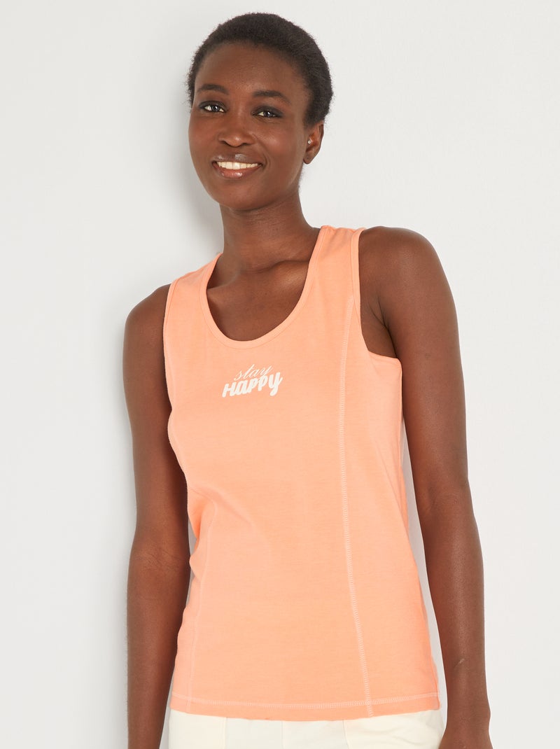 Top de desporto em jersey Laranja - Kiabi