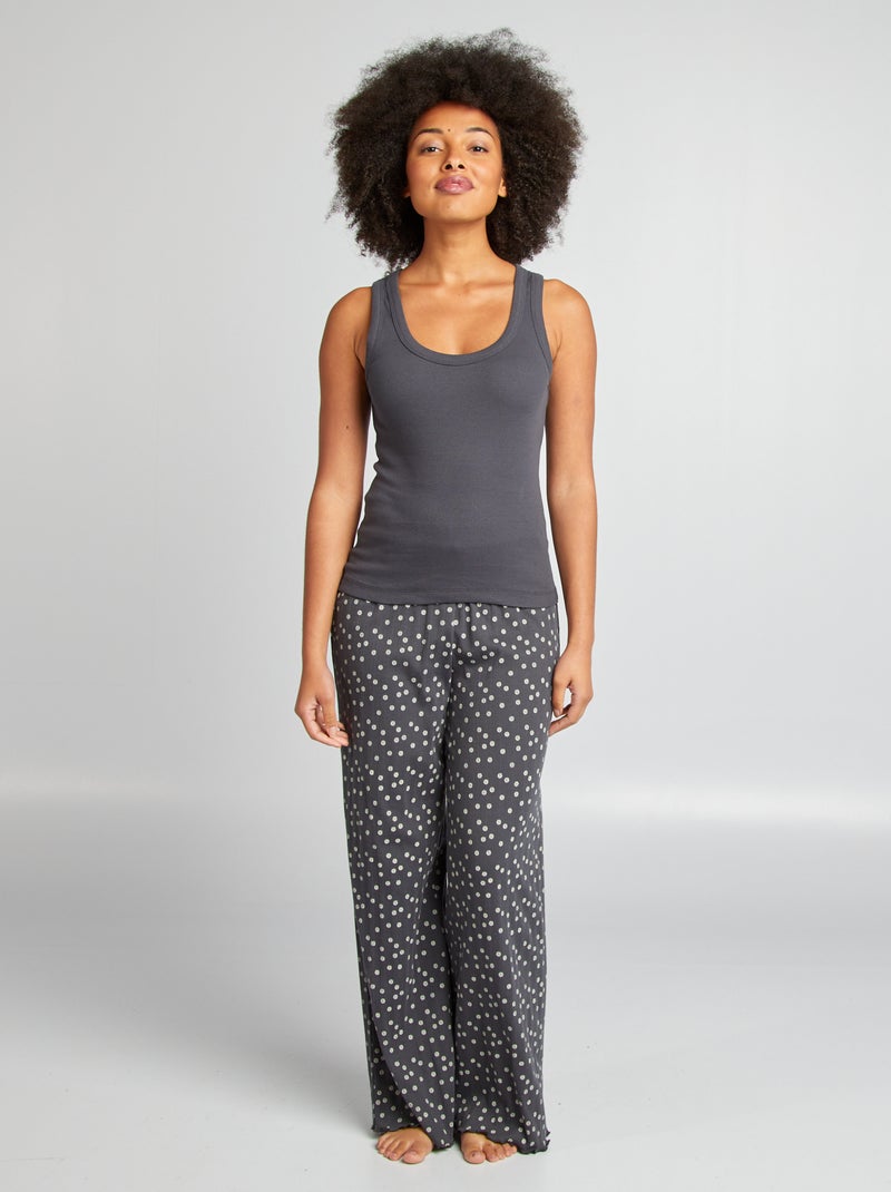 Top de dormir nervurado AZUL - Kiabi