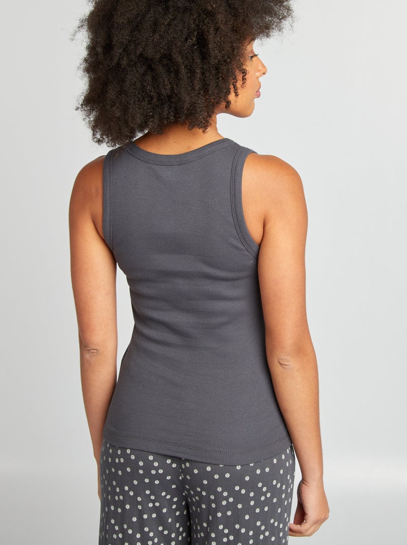 Top de dormir nervurado AZUL - Kiabi