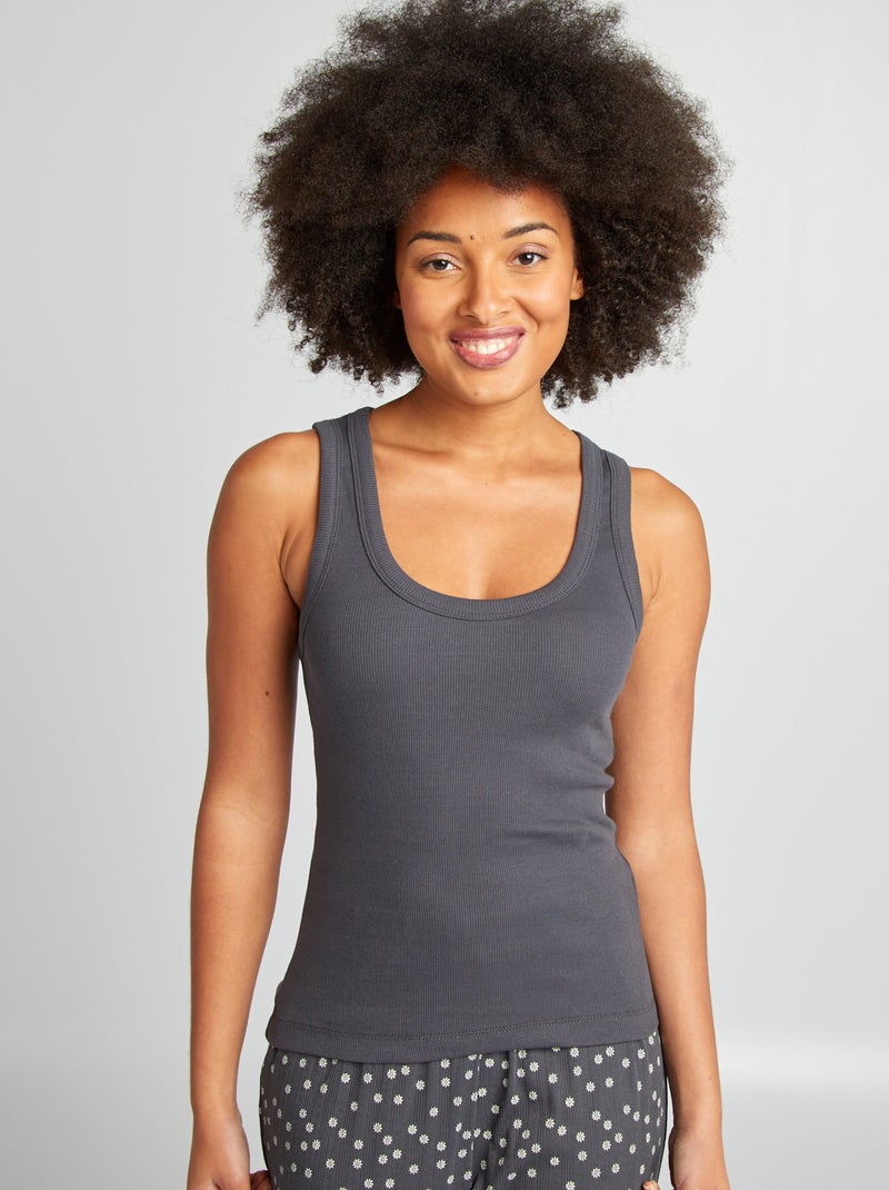 Top de dormir nervurado AZUL - Kiabi