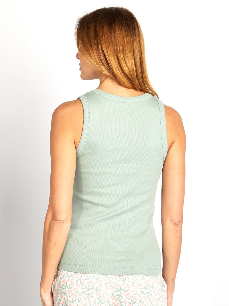 Top de dormir nervurado VERDE - Kiabi