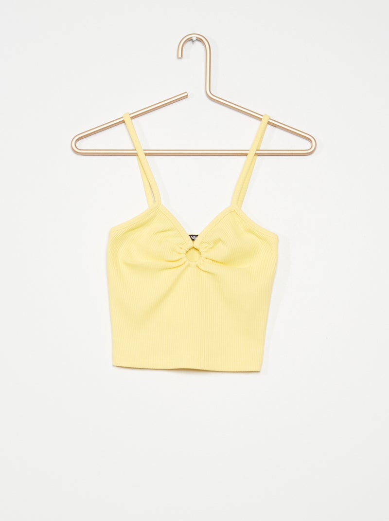 Top de fantasia em malha canelada AMARELO - Kiabi