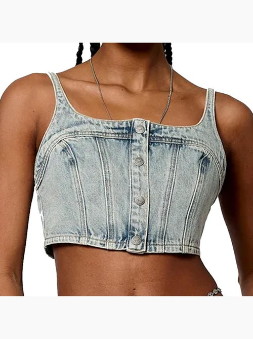 Top de Ganga Azul para Mulher Kaporal Vif - Kiabi Top de Ganga Azul para Mulher Kaporal Vif - Kiabi
