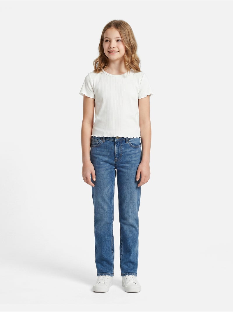 Top de gola redonda - Kids Star Branco - Kiabi