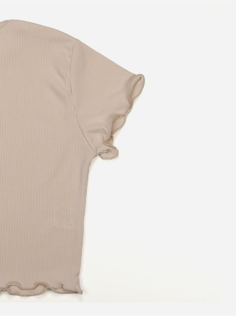 Top de gola redonda - Kids Star Creme - Kiabi