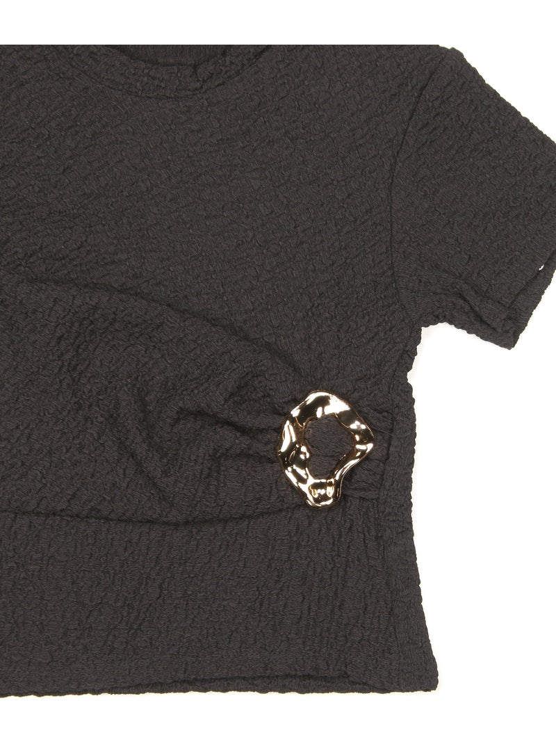 Top de gola redonda - Kids Star Preto - Kiabi