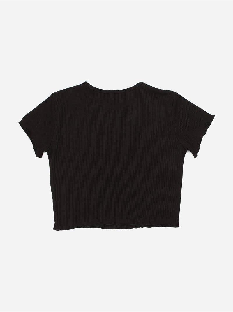 Top de gola redonda - Kids Star Preto - Kiabi