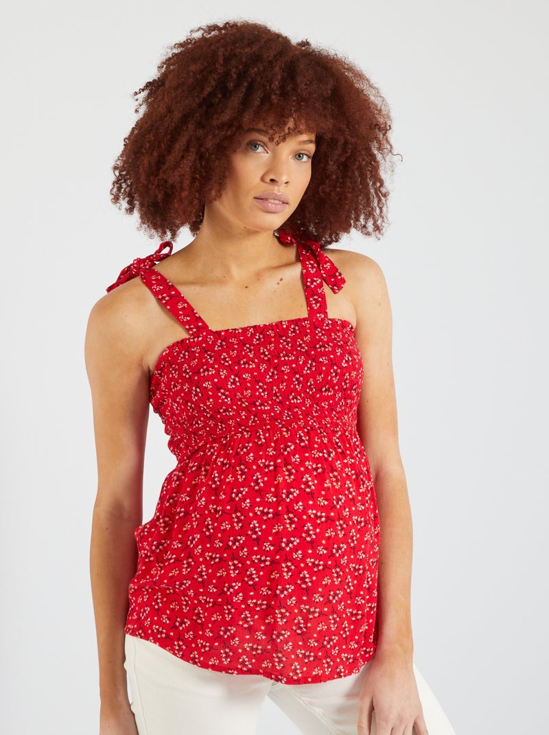 Top de grávida com rufos VERMELHO - Kiabi
