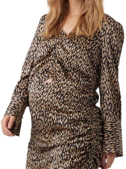 Top de grávida vero moda com franzido preto/castanho - Kiabi Top de grávida vero moda com franzido preto/castanho - Kiabi