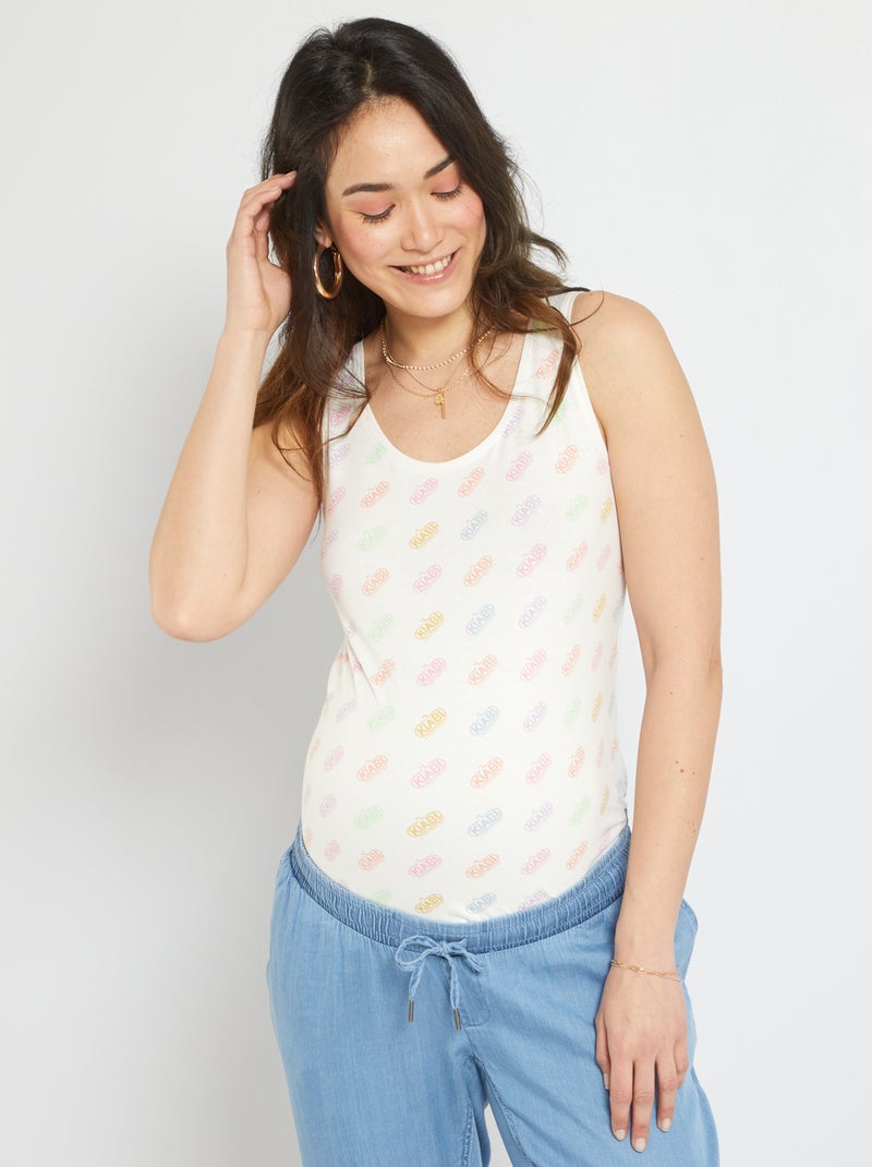 Top de grávida 'vintage' BRANCO - Kiabi