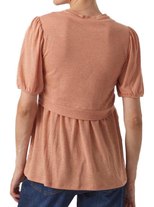 Top de Gravidez Mamalicious Anabella em Terracota para Mulher - Kiabi Top de Gravidez Mamalicious Anabella em Terracota para Mulher - Kiabi