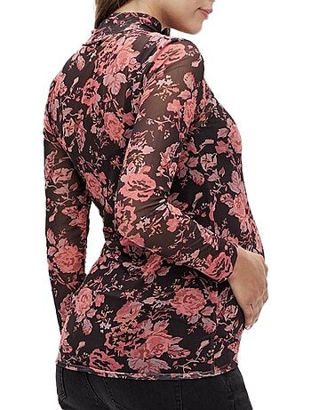 Top de Gravidez Mamalicious Sharon Preto/Vermelho para Mulher