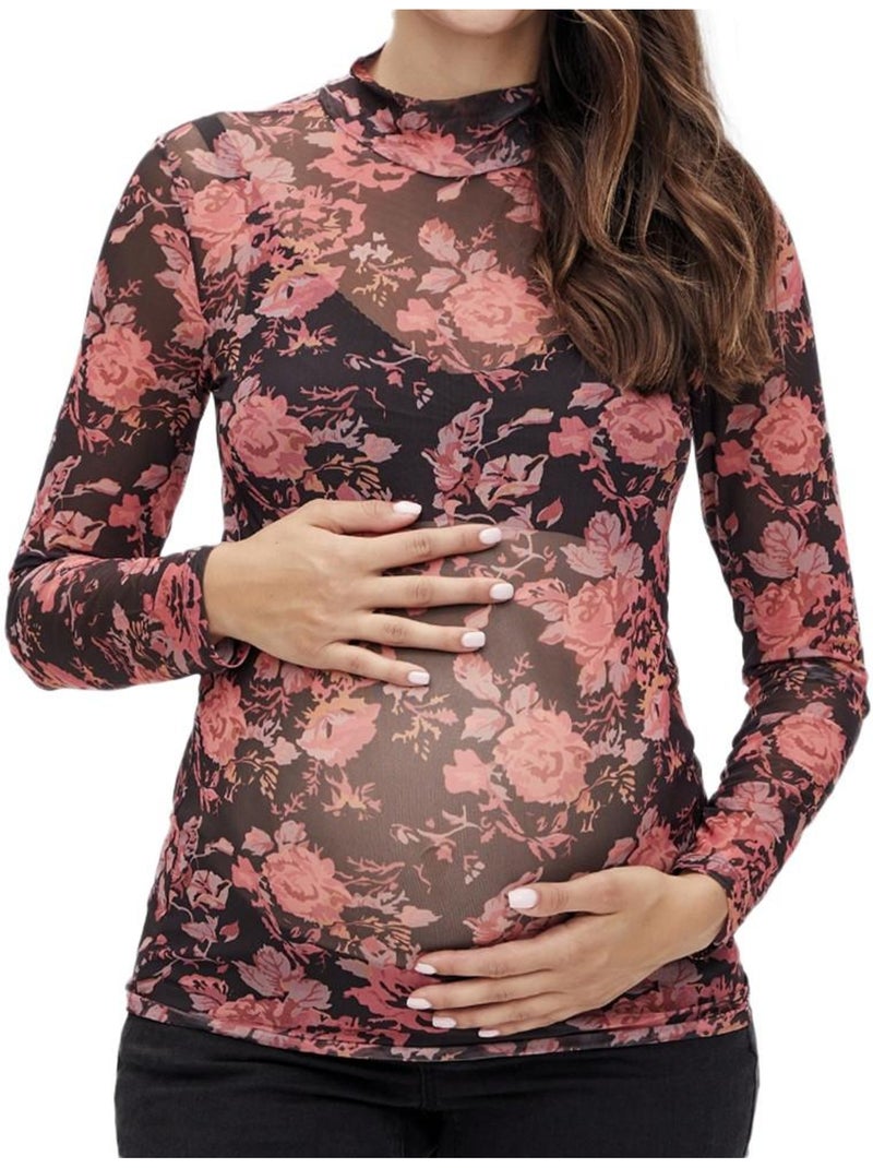 Top de Gravidez Mamalicious Sharon Preto/Vermelho para Mulher Vermelho - Kiabi