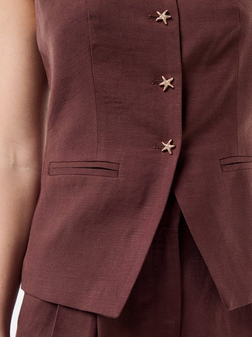 Top de linho estilo colete - Kiabi